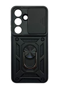 Чехол Camshield Serge Ring для Samsung S25 black противоударный шторка/защита камеры