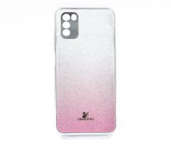 Чехол TPU+Glass для Xiaomi Poco M3 pink Swarovski Full Camera