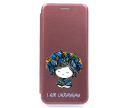 Чехол книжка Original кожа MyPrint для Xiaomi RedmiNote7 marsala (I Am Ukrainian)