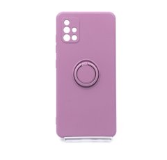 Чохол (TPU) Candy Ring для Samsung A51 cherry purple Full Camera