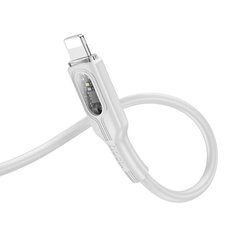 USB кабель HOCO U120 Transparent explore intelligent power-off USB to Lightning 2,4A/1,2m grey