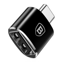 Перехідник Baseus USB Female to Type-C Male Adapter Converter 2,4A CATOTG-01 Black