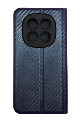 Чехол книжка Flip Cover "Carbon" для Xiaomi Redmi Note 15 Pro 4G dark blue