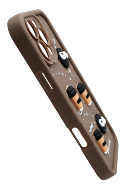Чохол Pretty Things для iPhone 16 Pro Max brown/coffe Full Camera