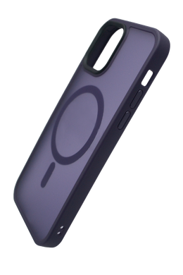 Чехол TPU+PC Metal Buttons with MagSafe Colorful для iPhone 12 Pro Max dark purple (ummi)