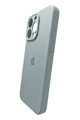 Силиконовый чехол Full Cover для iPhone 15 Pro Max mist blue Full Camera