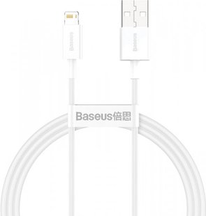 USB кабель Baseus CALYS-A02 Supenor Series Fast Charging Lightning 2.4A 1m white