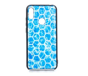 Чехол 2 в 1 Print Соты Huawei Y6 2019 blue