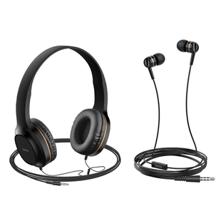 Навушники Hoco W24 з мікр.black-gold