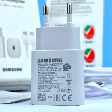 Мережевий зарядний пристрій Samsung PD Samsung 25W+Type-C white ORIGINAL