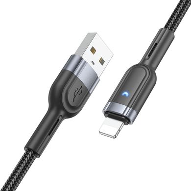 USB кабель HOCO U117 Grand Intelligent power-off cargng data cable Lightning 2.4A/1,2m black