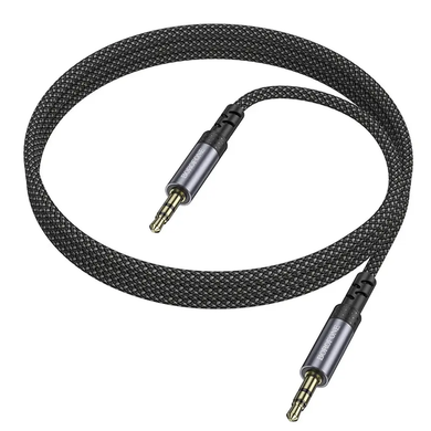 AUX кабель Borofone BL24 3.5mm male to3.5mm male, nylon braid 1m metal gey