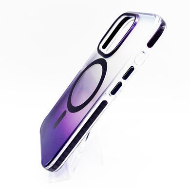 Чехол Fibra Shock-Proof with MagSafe для iPhone 15 Pro clear/deep purple