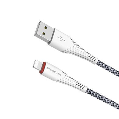 USB кабель Borofone BX25 Powerful Lightning 2.4A/1m white
