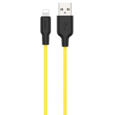 USB кабель Hoco X21 Plus Silicone Lightning 2.4A 1m black/yellow