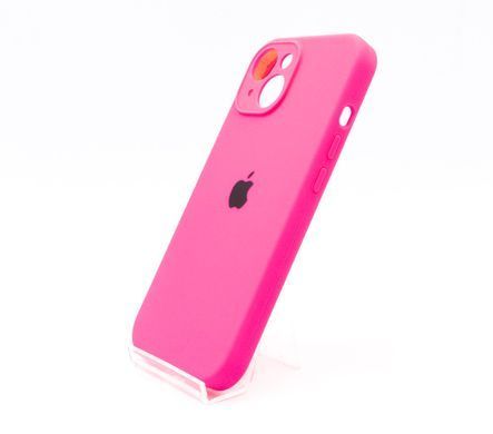 Силіконовий чохол Full Cover для iPhone 15 barble pink (hot pink) Full Camera