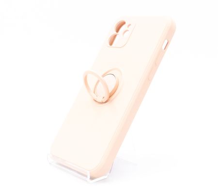 Чохол (TPU) Candy Ring для iPhone 12 pink sand Full Camera