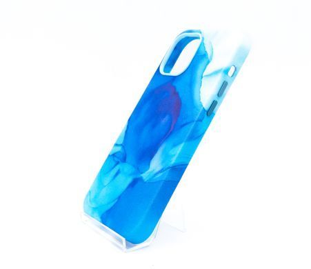 Чехол кожаный Figura Series Case with MagSafe для iPhone 12/12 Pro blue