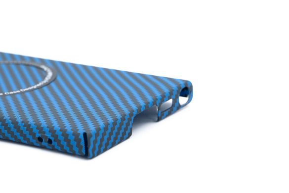 Чохол WAVE Carbon Case with MagSafe для Samsung S23 Ultra blue