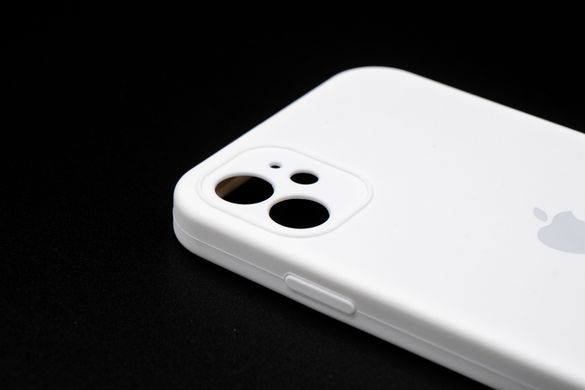 Силіконовий чохол Full Cover Square для iPhone 11 white Full Camera