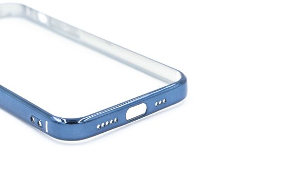 Силіконовий чохол Сlear для iPhone 12 Pro blue Full Camera с глянцевой окантовкой