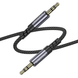 AUX кабель Borofone BL24 3.5mm male to3.5mm male, nylon braid 1m metal gey