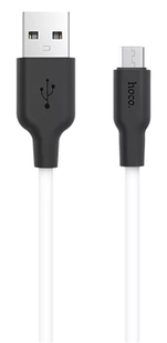 USB кабель HOCO X21 Plus silicone micro 2.4A 1m black/white