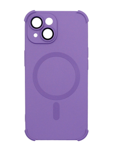 Силіконовий чохол Silk Touch with MagSafe для iPhone 15 purple Full Camera