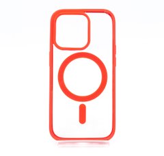 Чохол Color+MagSafe для iPhone 12 Pro Max clear/red