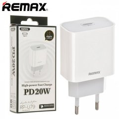 Мережевий зарядний пристрій REMAX RP-U79 PD 20w (EU) white
