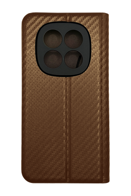 Чехол книжка Flip Cover "Carbon" для Xiaomi Redmi Note 15 Pro 4G brown