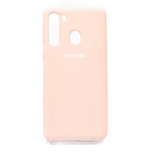 Силиконовый чехол Full Cover для Samsung A21 pink sand