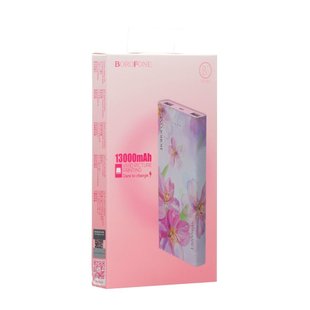 Power Bank Borofone BT1 13000 mAh (с цветами) pink