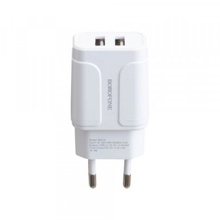 Сетевое зарядное устройство Borofone BA37A 2USB 2.4A 12W white