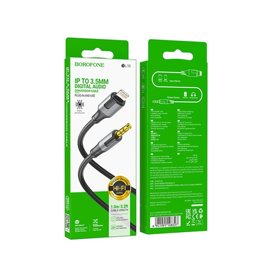 AUX кабель Borofone BL19 Lightning 1m black