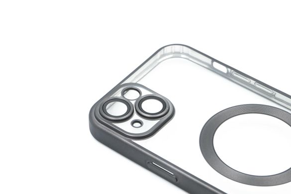 Чохол Fibra Titanium with MagSafe для iPhone 15 Plus clear/black Full Camera