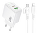 Мережевий зарядний пристрій Borofone BAS45A 1USB-C/1USB PD/ QC 30W Type-C to Lightning white