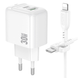 Мережевий зарядний пристрій Borofone BAS45A 1USB-C/1USB PD/ QC 30W Type-C to Lightning white