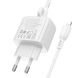 Мережевий зарядний пристрій Borofone BAS45A 1USB-C/1USB PD/ QC 30W Type-C to Lightning white