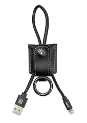 USB кабель Remax RC-079i Moss Lightning 2,1A/0.3m black (шкіра)