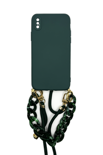 Чохол Fashion для IPhone X green+ шнурок