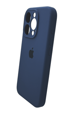 Силіконовий чохол Full Cover для iPhone 15 Pro midnight blue (dark blue) Full Camera