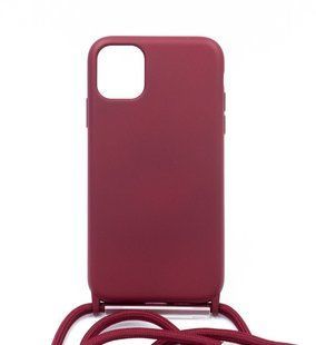 Силіконовий чохол WAVE Lanyard для iPhone 11 rose red (TPU)