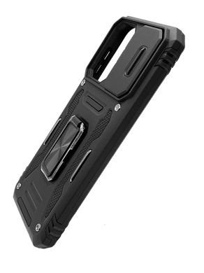 Чохол Camshield Army Ring для Samsung A23 4G black протиударний шторка/захист камери