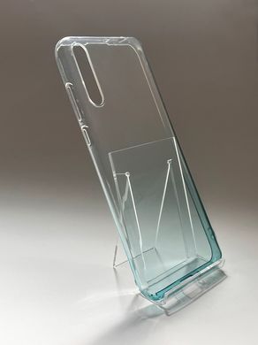 Силиконовый чехол Gradient Design для Huawei P Smart S /Y8P white-turquoise