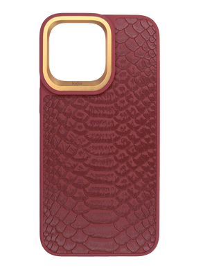 Чохол Kajsa Snake Pattern для iPhone 14 Pro Max burgundy
