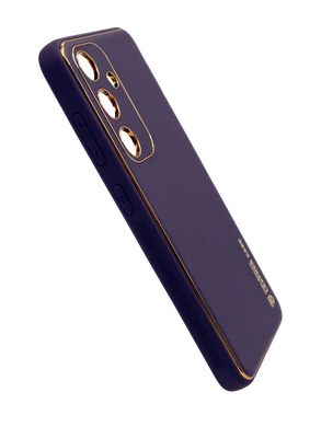 Чехол кожа Xshield для Samsung S24 dark purple Full Camera