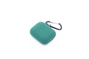 Чохол for AirPods 1/2 силіконовий midnight green з мікрофіброю