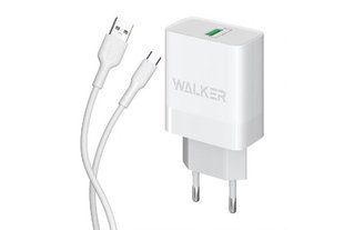 Мережевий зарядний пристрій Walker WH-35 1USB/QC3.0/3A/18W+Micro white