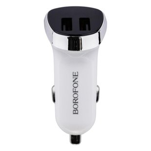 Авто Зарядний Пристрій Borofone BZ15 set 2.4A 2USB LED white